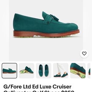 G/FORE Men's Teal Luxe Cruiser Loafers